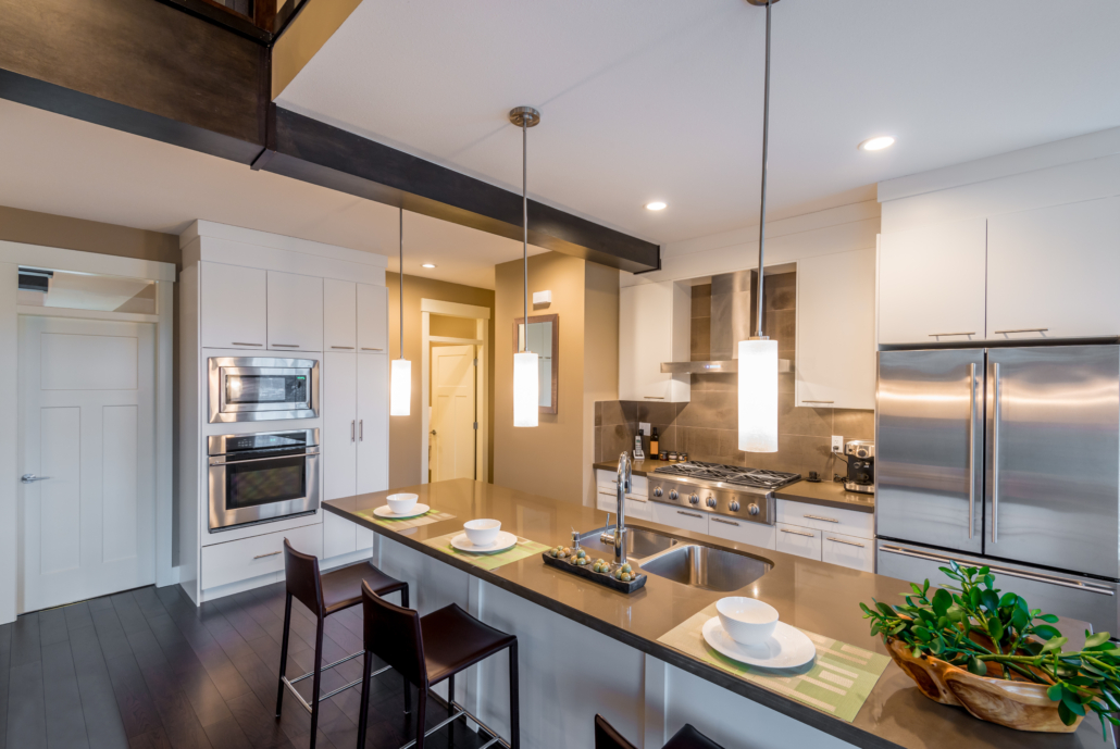 Modern, bright, clean, kitchen interior with stainless steel app Home Inspections in Westport, WA